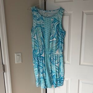 Lilly Pulitzer Aqua and White Patterned Dress